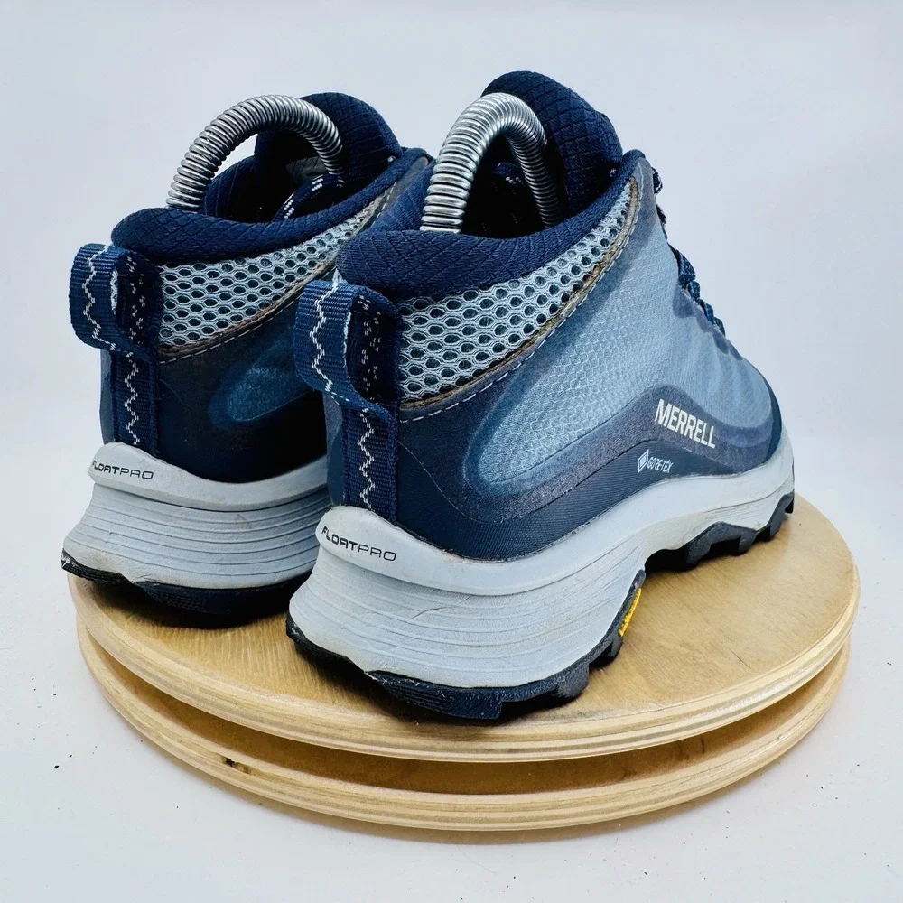 Merrell Moab Speed Mid GTX Hiking Boots Shoes Women's 6 Blue Gore-Tex
